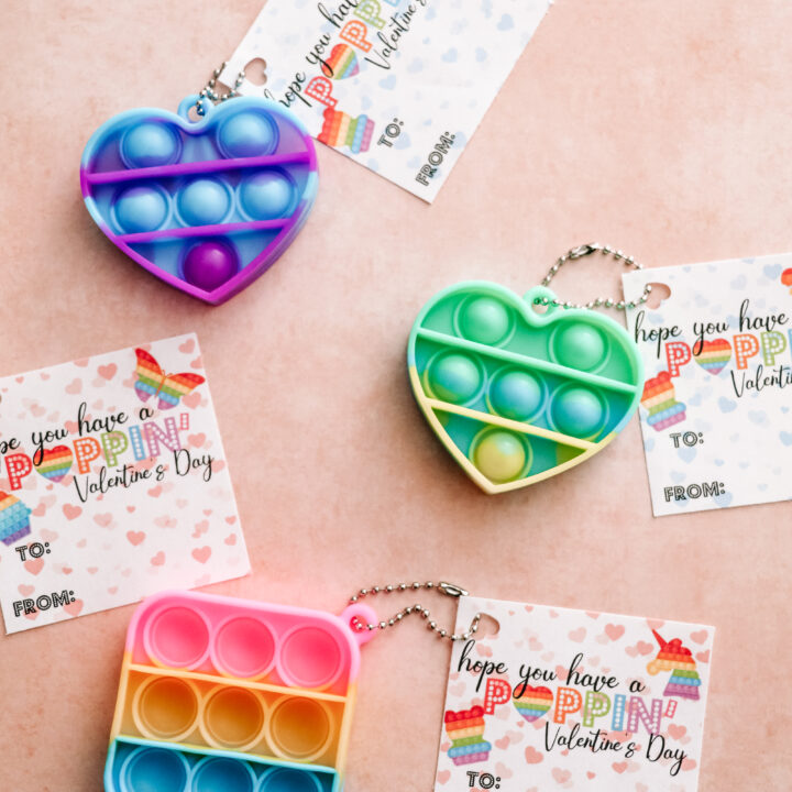 Pop It Valentines for Kids with Free Printable Tags