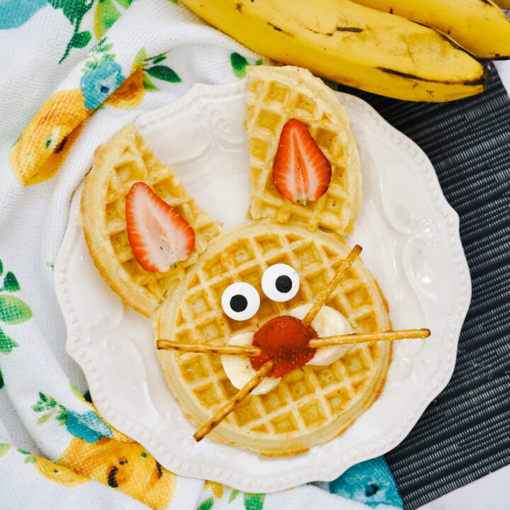 Easter Bunny Waffles for Kids