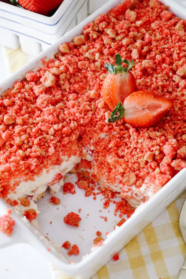 Strawberry Shortcake Crunch Ice Cream Cake Recipe - Restless Chipotle