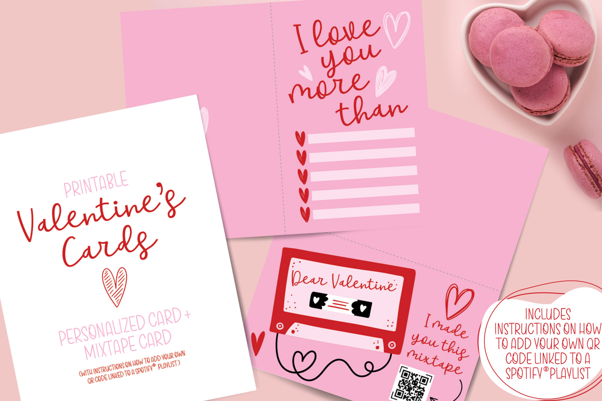 How to Make a Spotify Playlist Valentine's Day Card w/ Free Printable