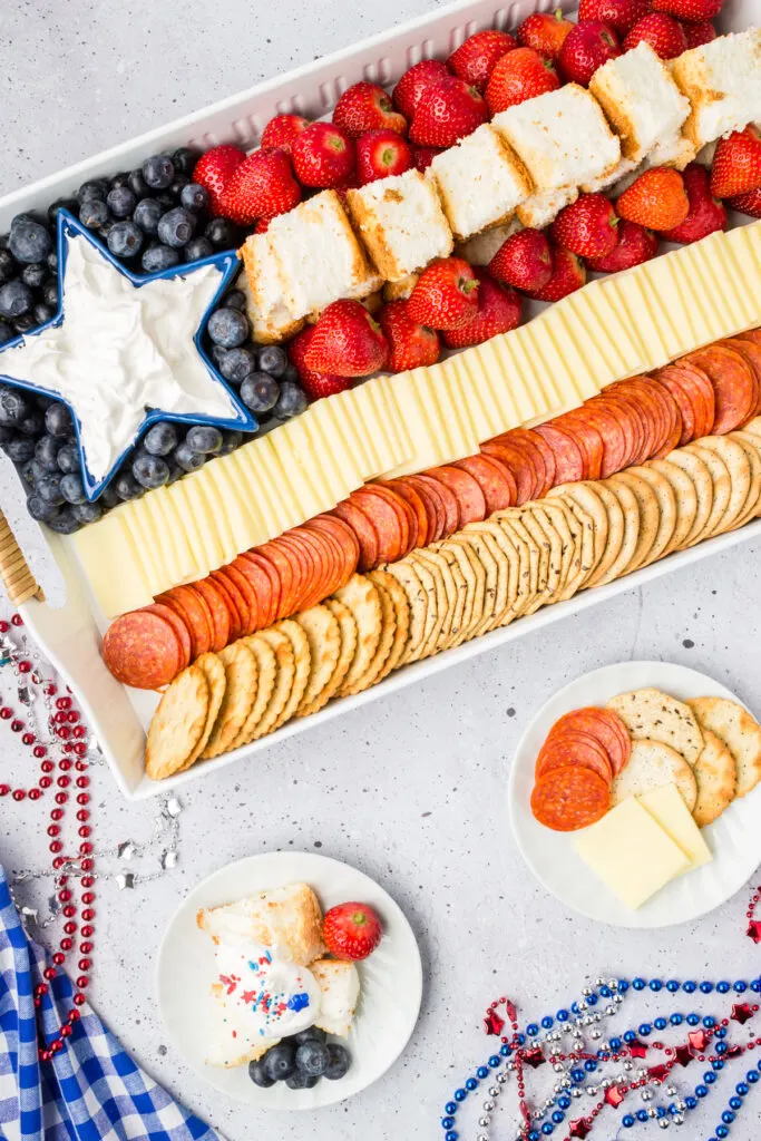 Patriotic American Flag Charcuterie Board