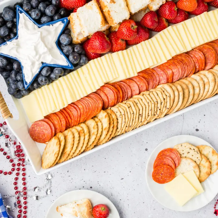 Patriotic American Flag Charcuterie Board