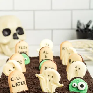 Halloween Graveyard Cake