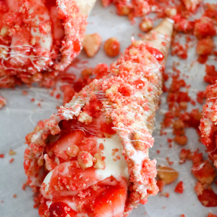 Strawberry Crunch Cheesecake Cones