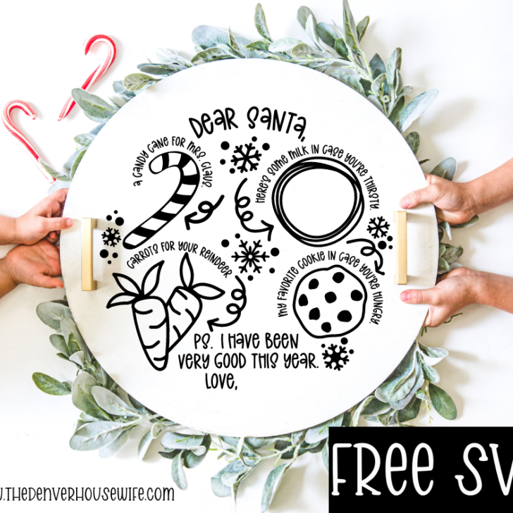 Dear Santa Cookie Board Free SVG