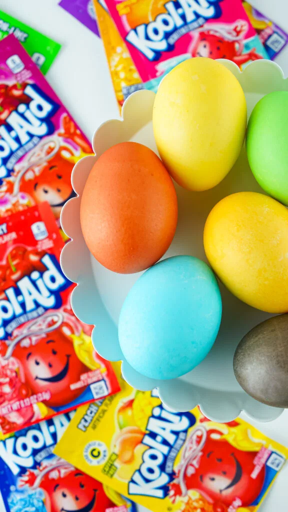 Kool Aid Dyed Easter Eggs