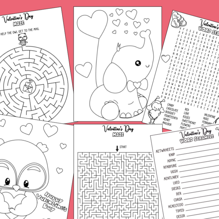 Free Printable Valentine’s Day Activity Pages