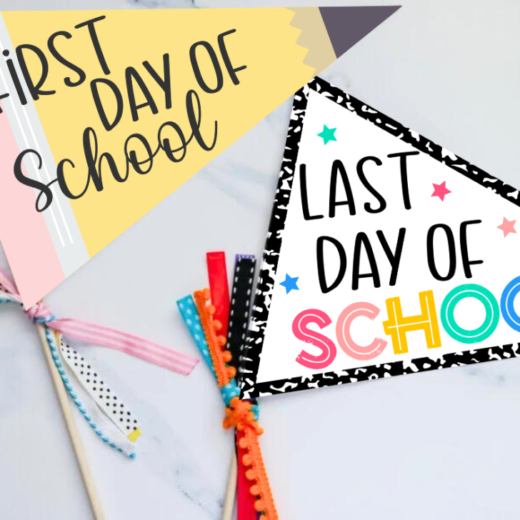 Free Printable First and Last Day of School Pennant Flags