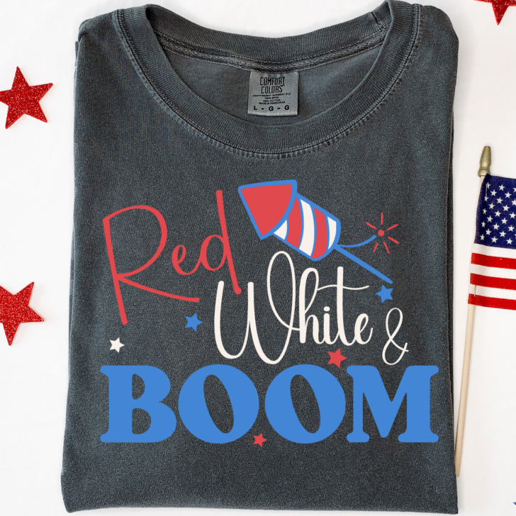 Red White & Boom Free SVG