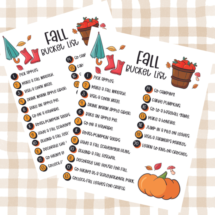 Fall Bucket List Printable