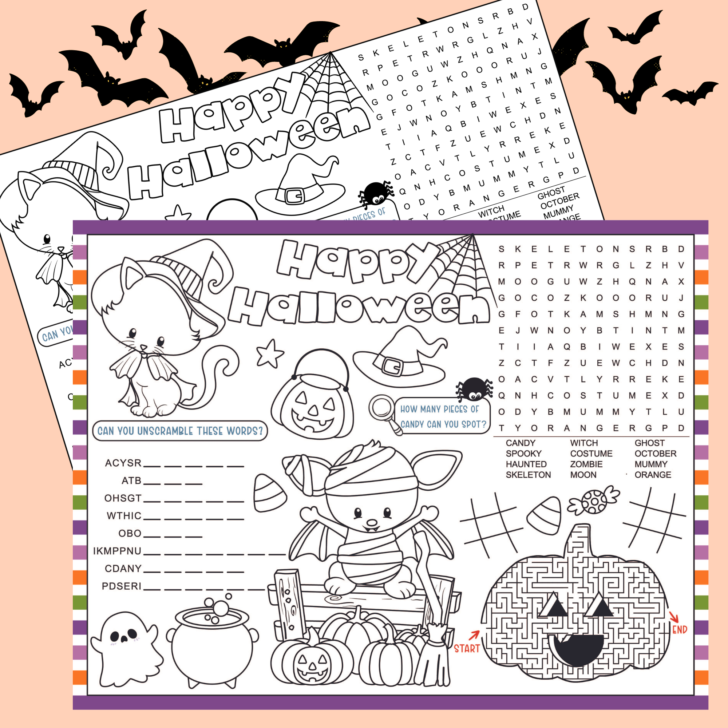 Halloween Activity Placemat