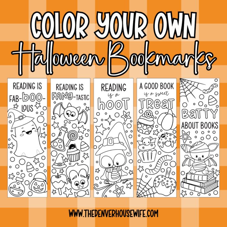 Halloween Coloring Bookmarks