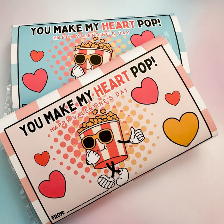 Microwave Popcorn Valentine Free Printable Labels