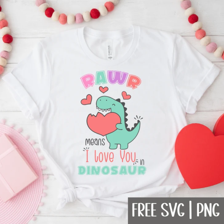 Rawr Means I love you Dinosaur Free SVG