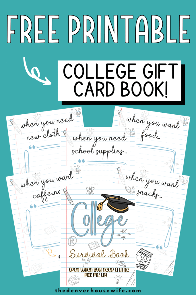 College Gift Card Book Free Printable
