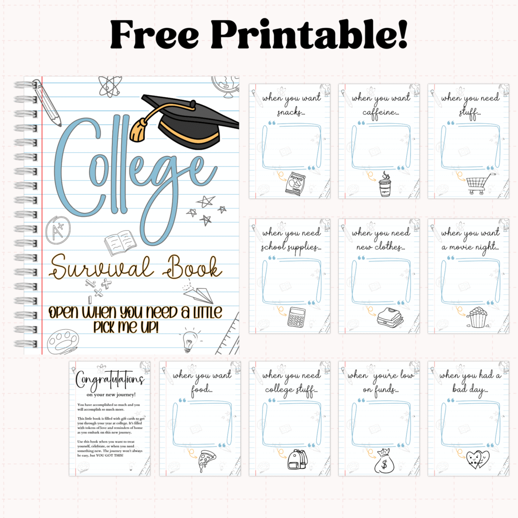 Free Printable College Gift Card Book
