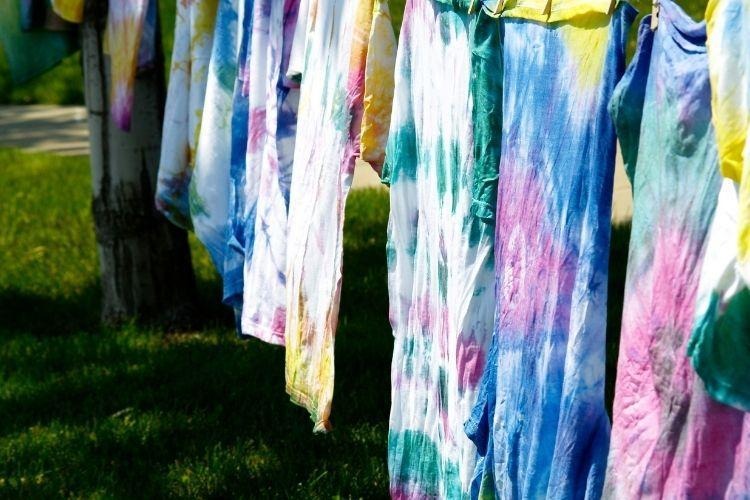 Tie Dye Shirts on Washing Line